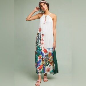 GORGEOUS Anthropologie flamingo maxi dress size medium